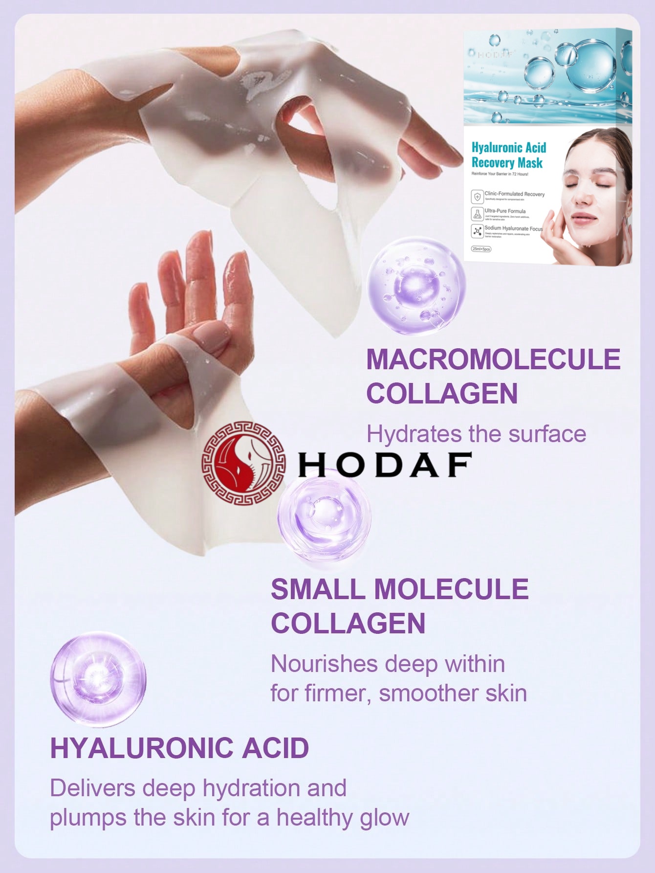 HODAF 5pcs Hyaluronic Acid Hyd - Luxury Skincare Shop recension och pris