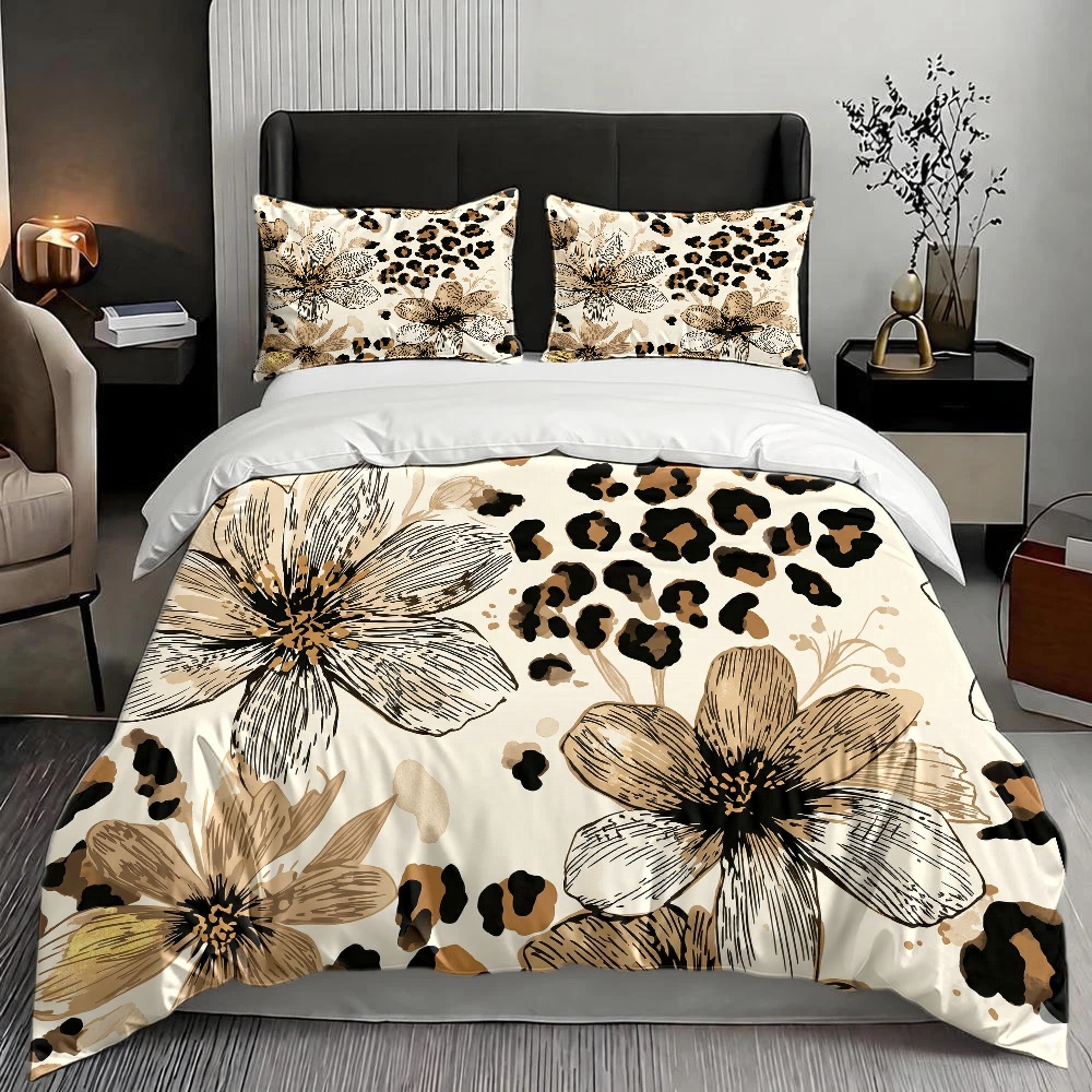 3Pc Leopard Print Floral Duvet - Luxury Skincare Design recension och pris